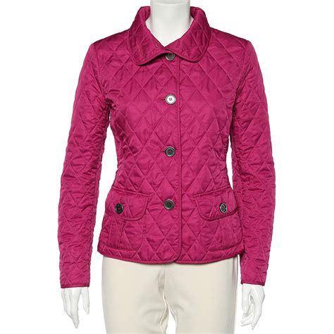 burberry quilted colin jacket fuschia